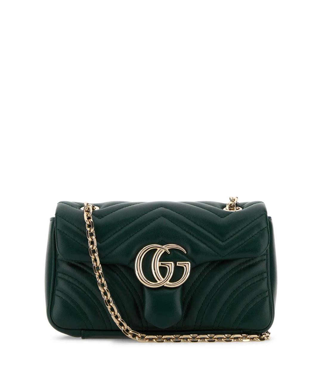 GUCCI Зеленая кожаная сумка с короткими ручками, фото 1
