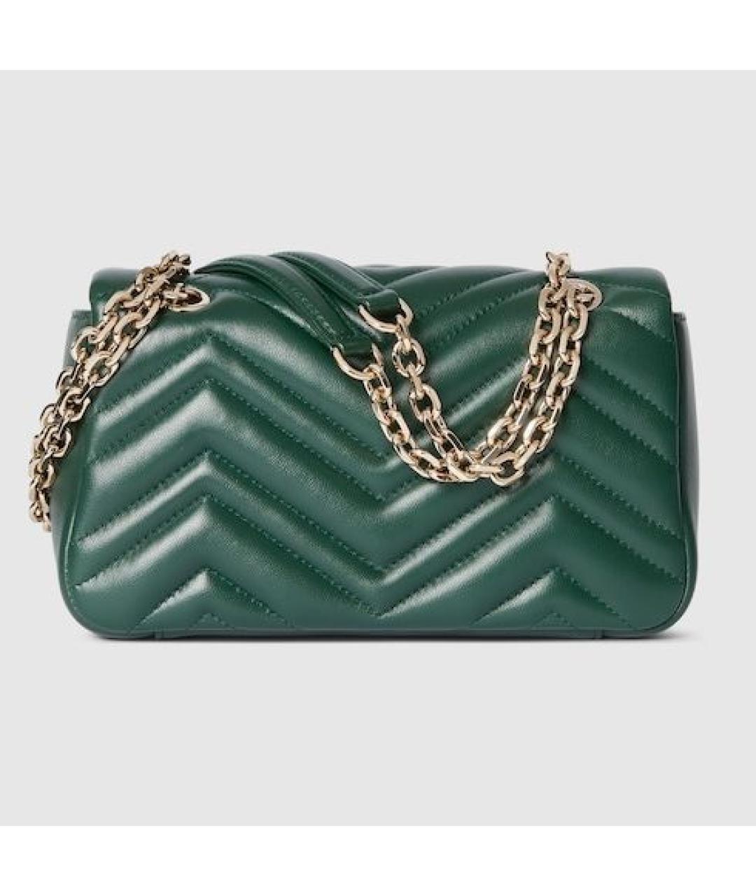 GUCCI Зеленая кожаная сумка с короткими ручками, фото 4