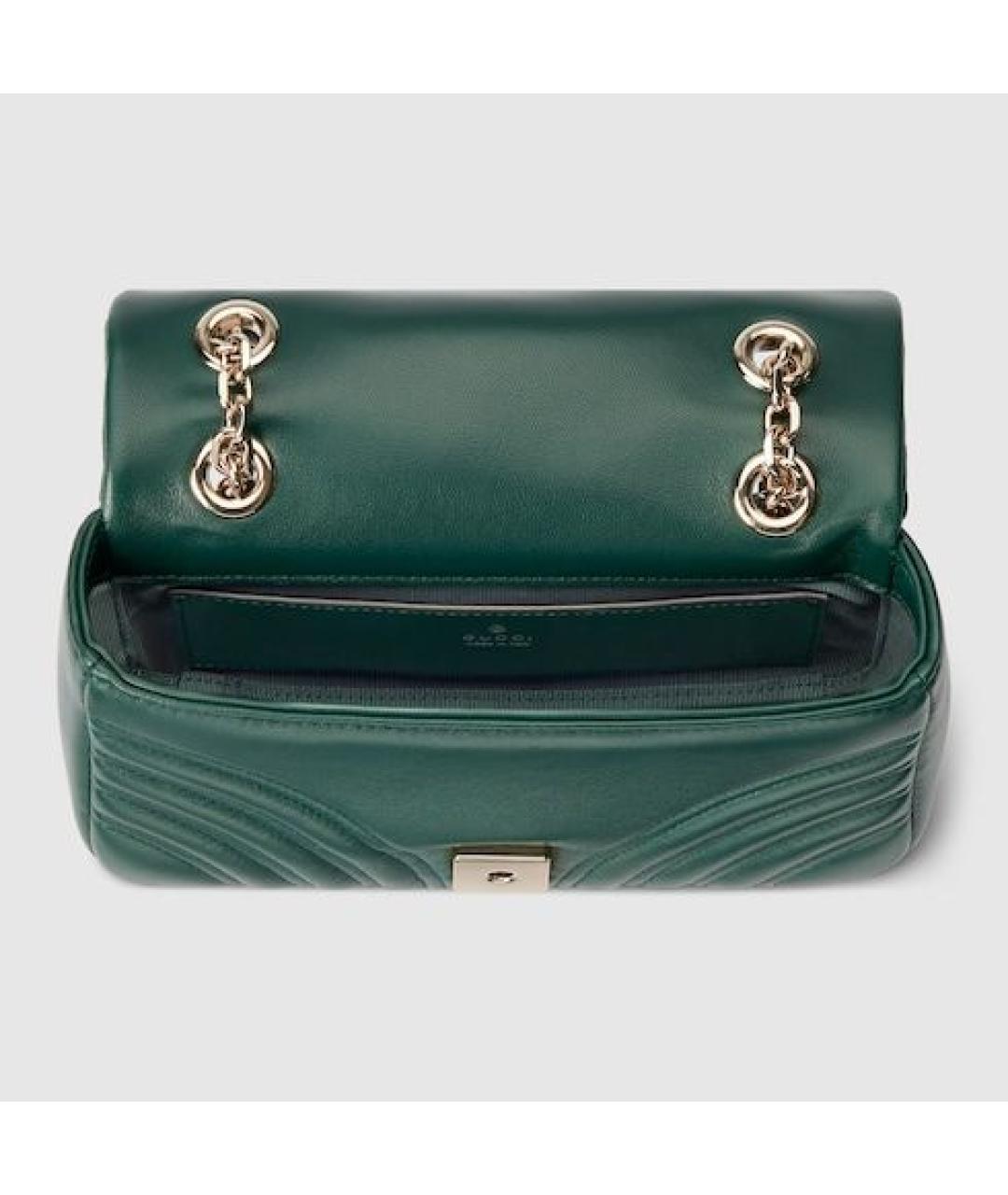 GUCCI Зеленая кожаная сумка с короткими ручками, фото 5