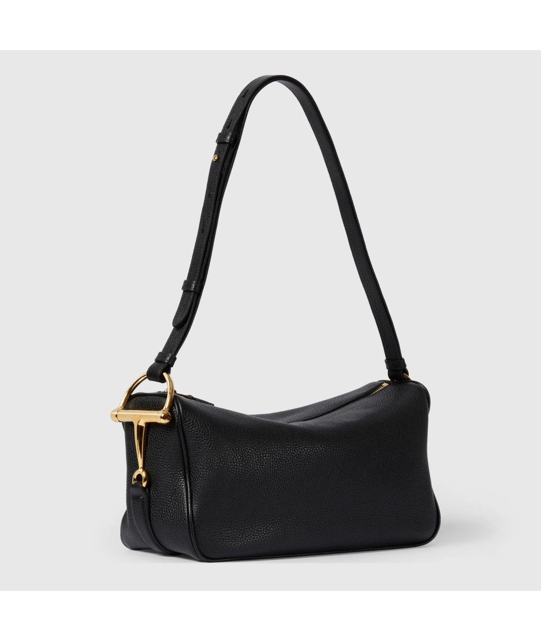 GUCCI Черная кожаная сумка через плечо, фото 4