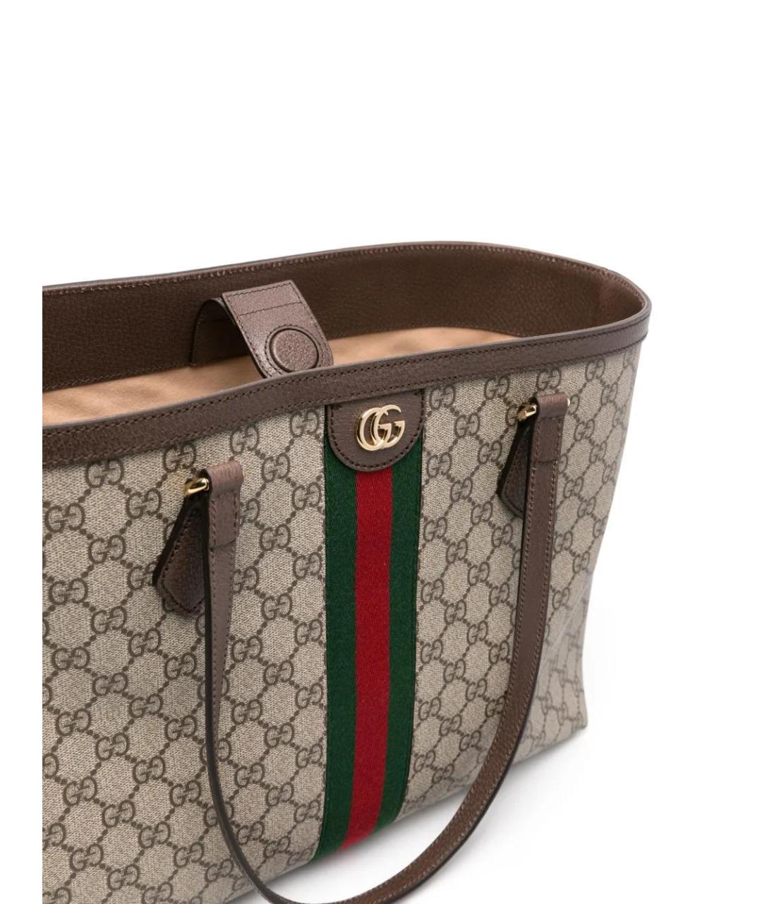GUCCI Бежевая сумка тоут из канвы, фото 4