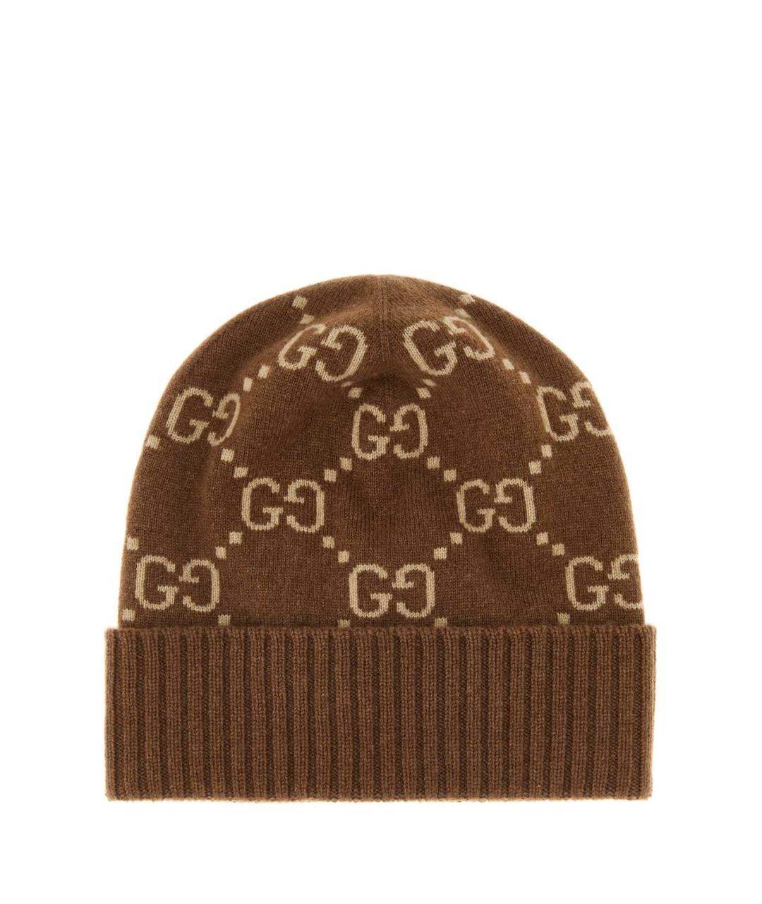 GUCCI Коричневая кашемировая шапка, фото 1