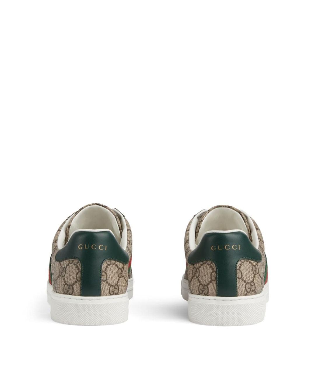 GUCCI Бежевые текстильные низкие кроссовки / кеды, фото 5