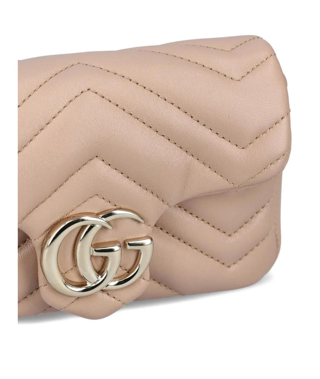 GUCCI Бежевая кожаная сумка через плечо, фото 4