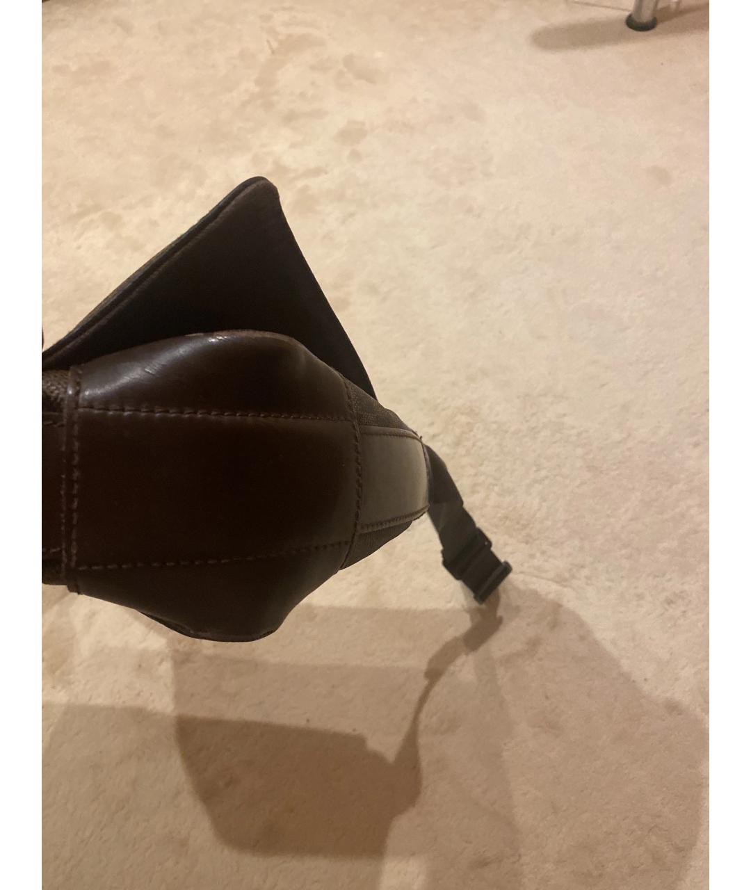 LOUIS VUITTON Коричневая кожаная сумка на плечо, фото 6