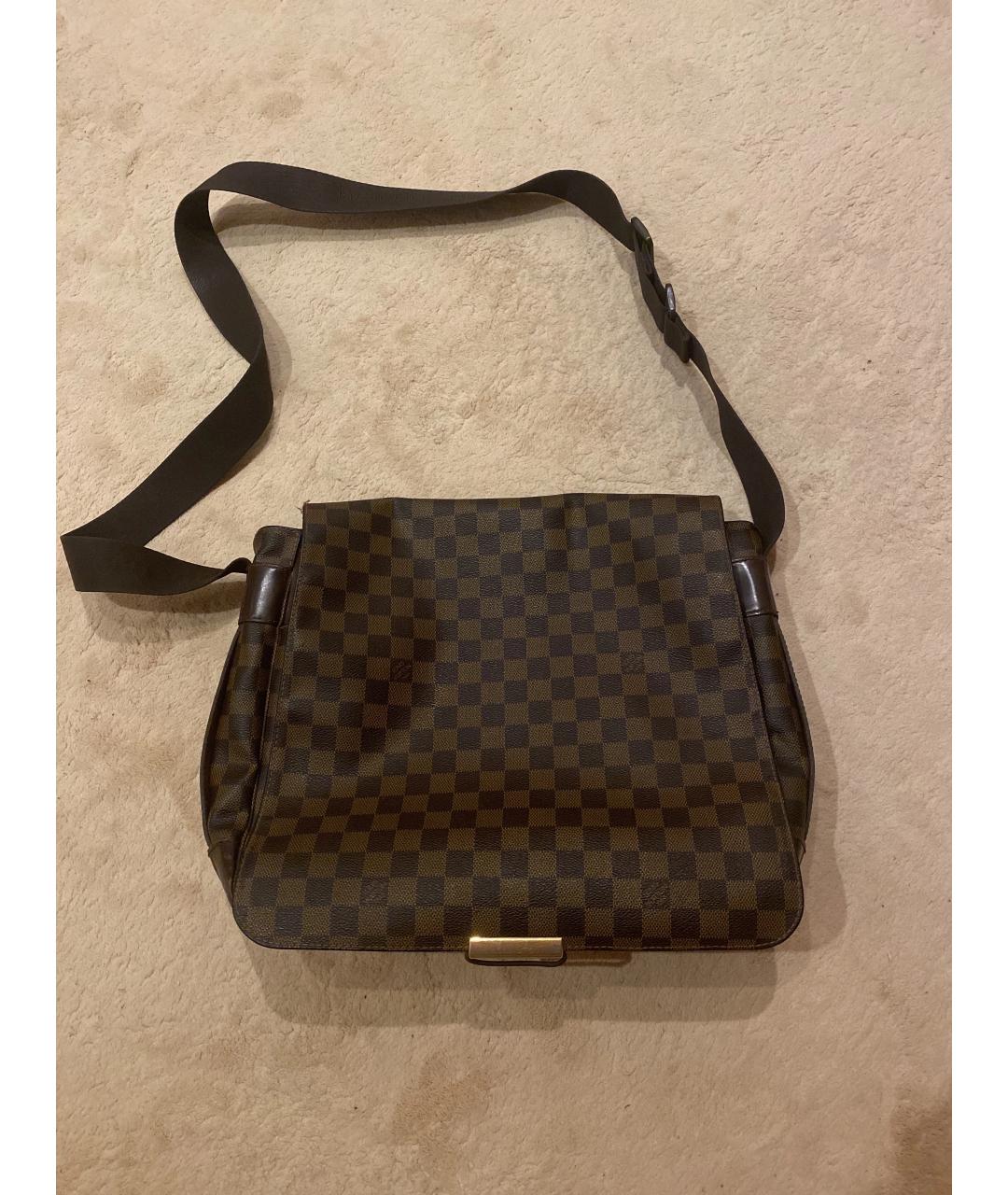 LOUIS VUITTON Коричневая кожаная сумка на плечо, фото 7