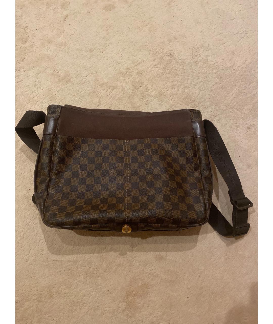 LOUIS VUITTON Коричневая кожаная сумка на плечо, фото 5