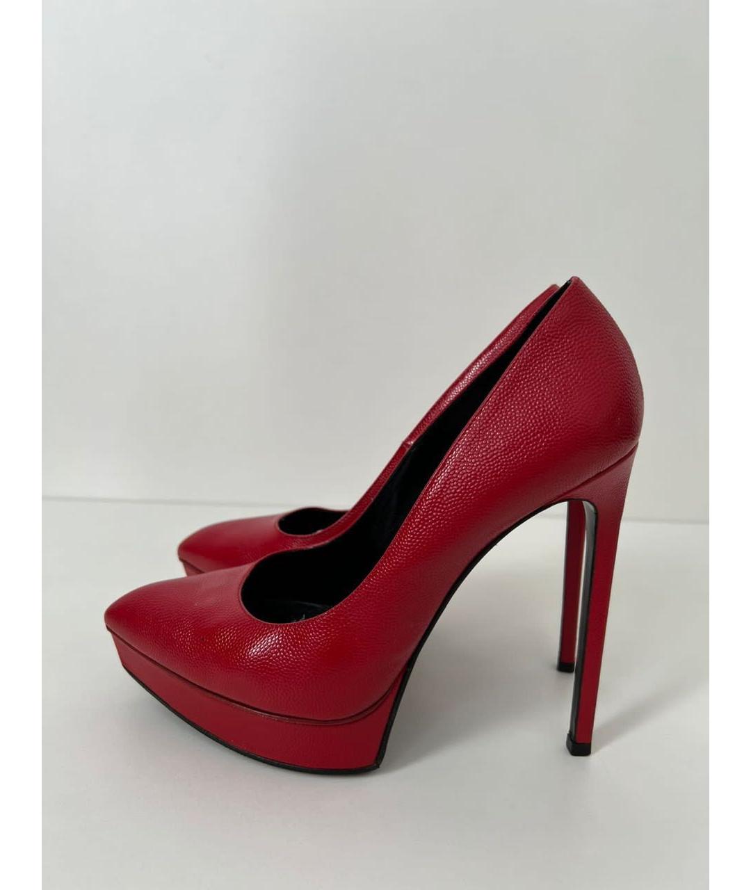 SAINT LAURENT Красные кожаные туфли, фото 3
