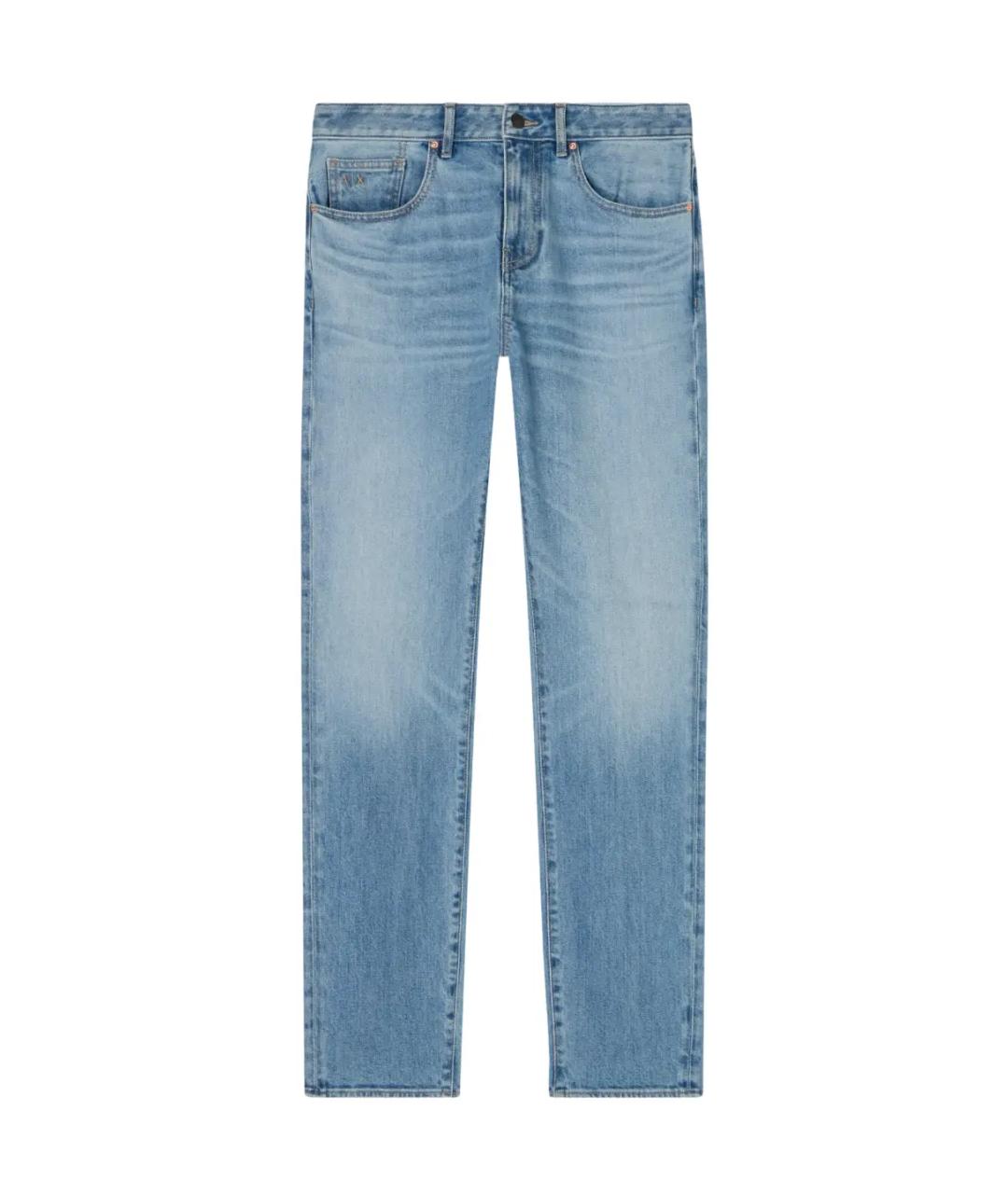 ARMANI EXCHANGE Голубые хлопковые прямые джинсы, фото 1