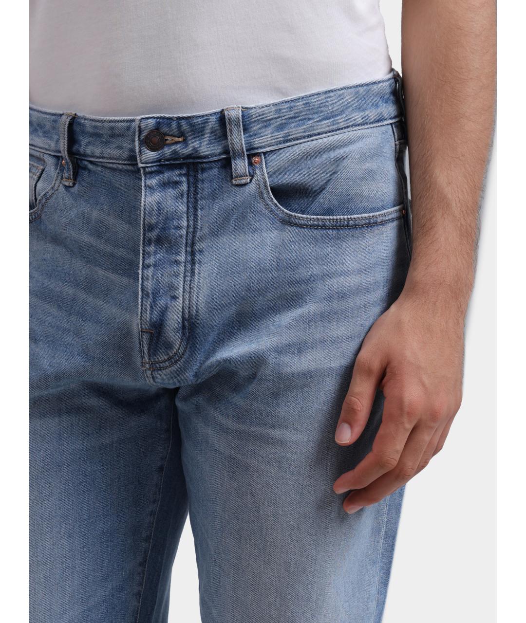 ARMANI EXCHANGE Голубые хлопковые прямые джинсы, фото 5