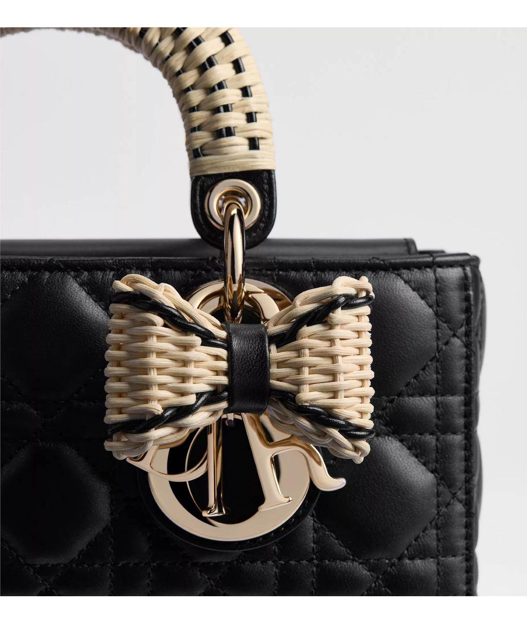 CHRISTIAN DIOR Черная кожаная сумка с короткими ручками, фото 5
