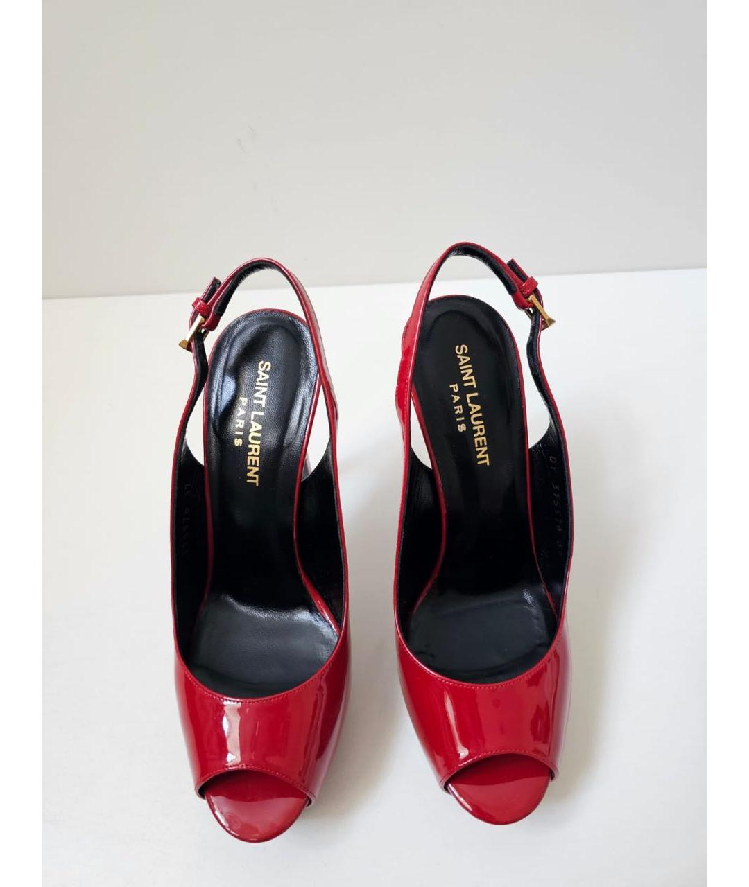 SAINT LAURENT Красные туфли из лакированной кожи, фото 3