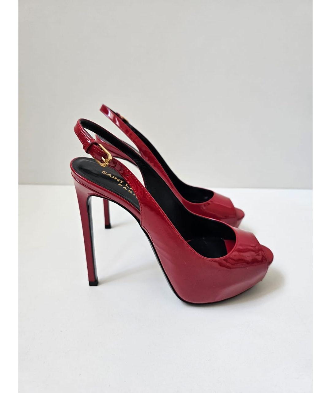 SAINT LAURENT Красные туфли из лакированной кожи, фото 9