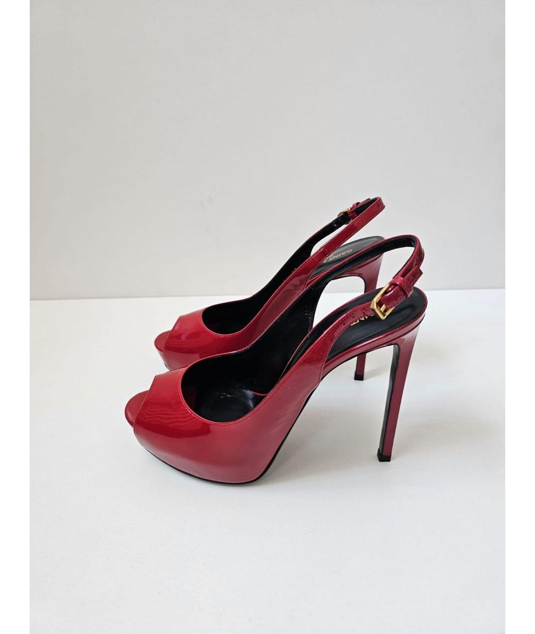 SAINT LAURENT Красные туфли из лакированной кожи, фото 2