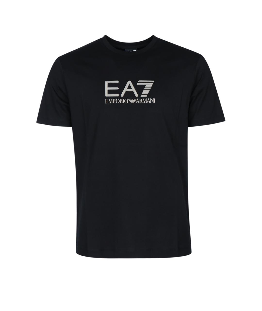 EA7 Черная хлопковая футболка, фото 1