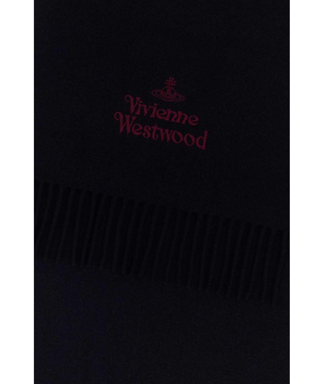 VIVIENNE WESTWOOD Черный шерстяной шарф, фото 2