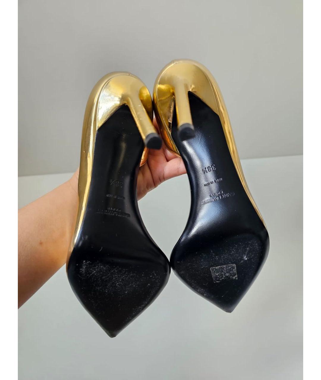 SAINT LAURENT Золотые туфли, фото 5