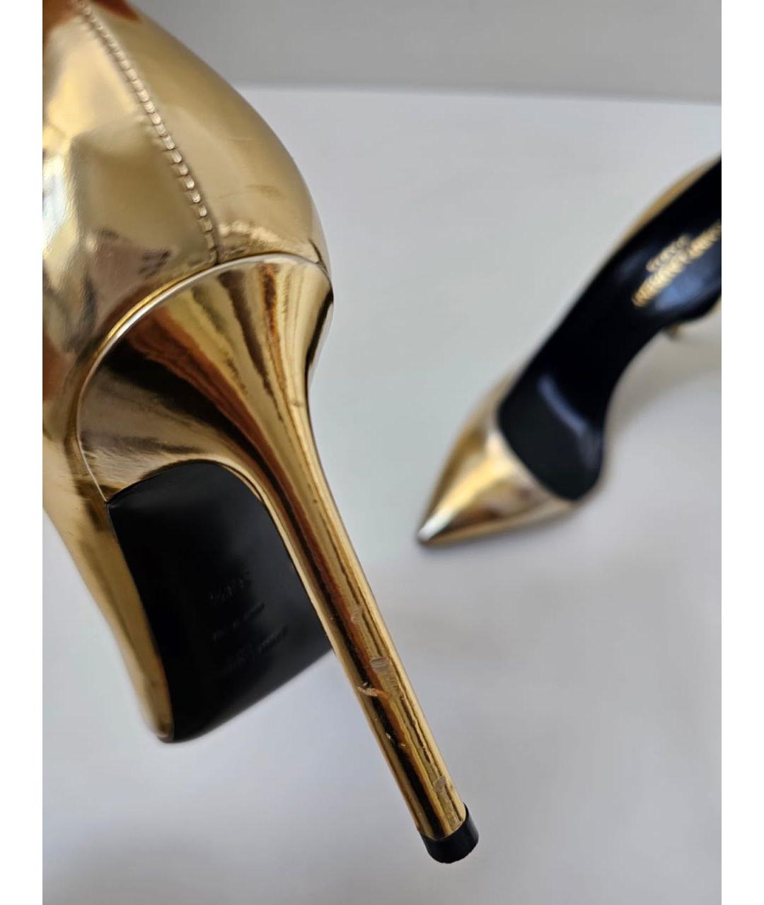 SAINT LAURENT Золотые туфли, фото 8