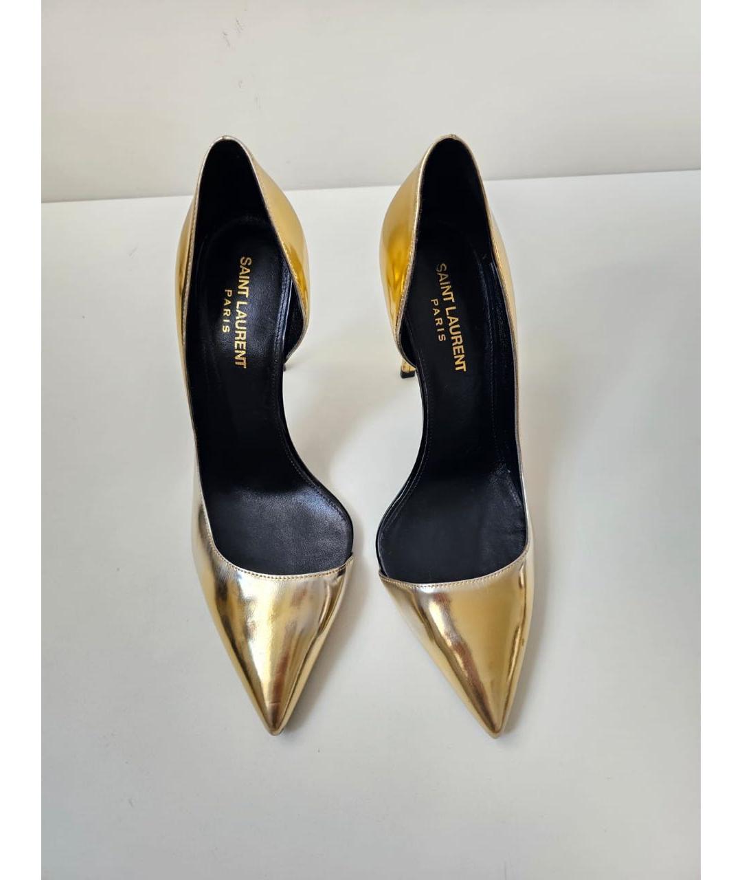 SAINT LAURENT Золотые туфли, фото 2