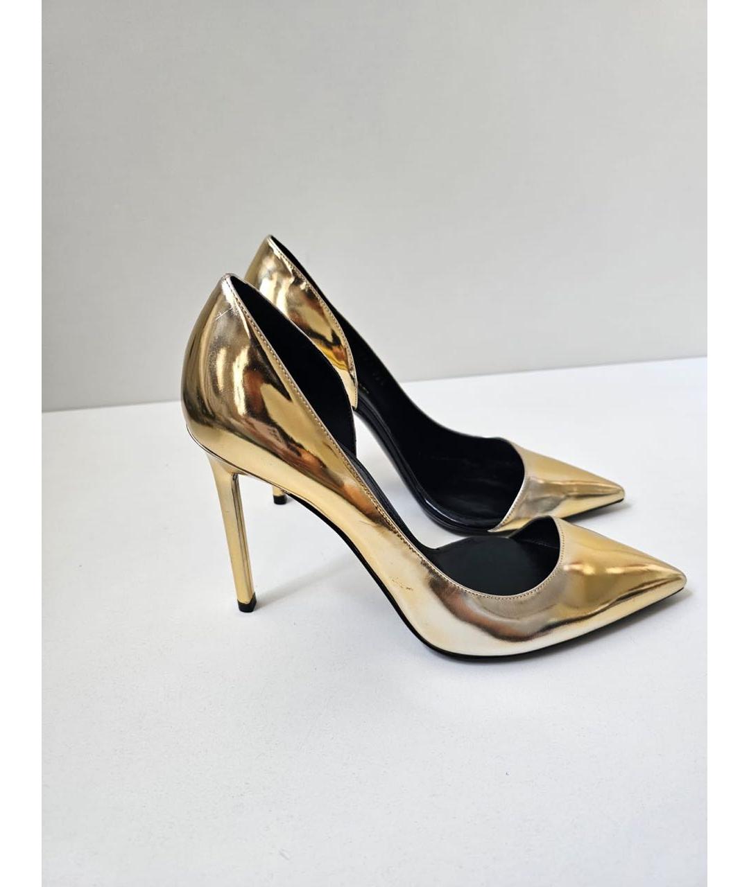 SAINT LAURENT Золотые туфли, фото 9