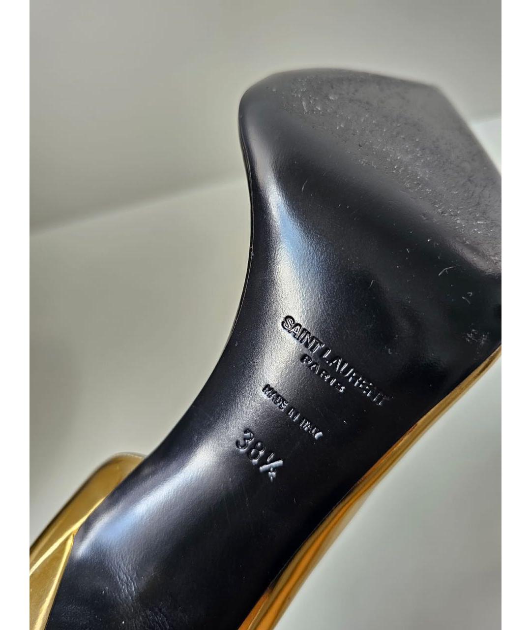 SAINT LAURENT Золотые туфли, фото 6