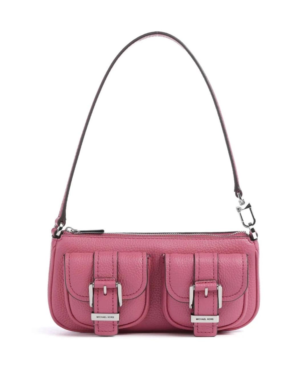 MICHAEL KORS Розовая кожаная сумка с короткими ручками, фото 9