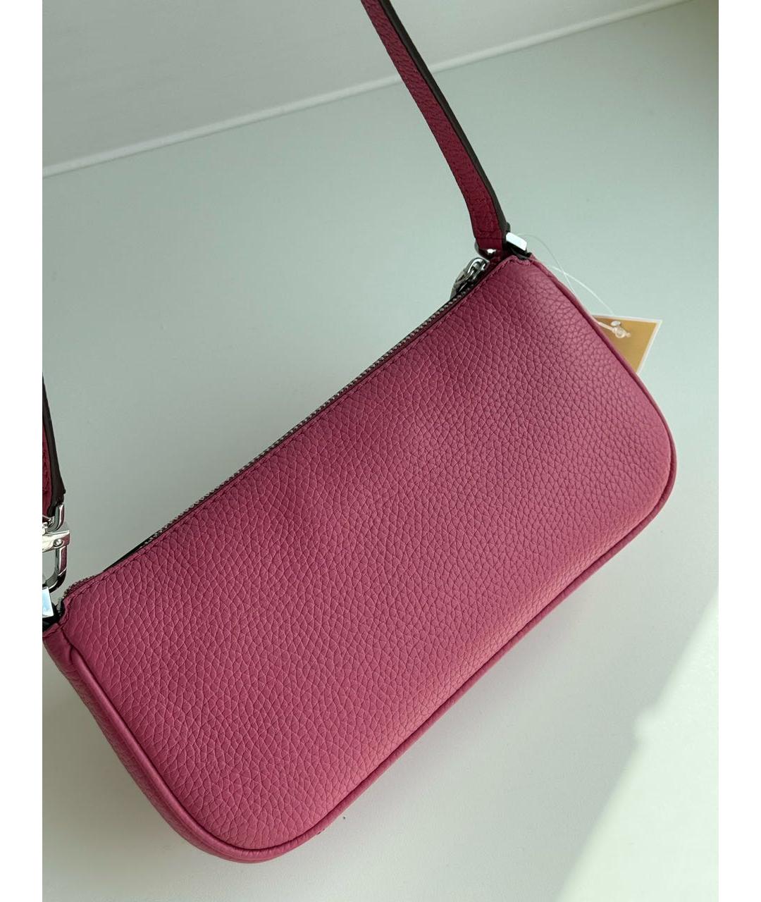 MICHAEL KORS Розовая кожаная сумка с короткими ручками, фото 3