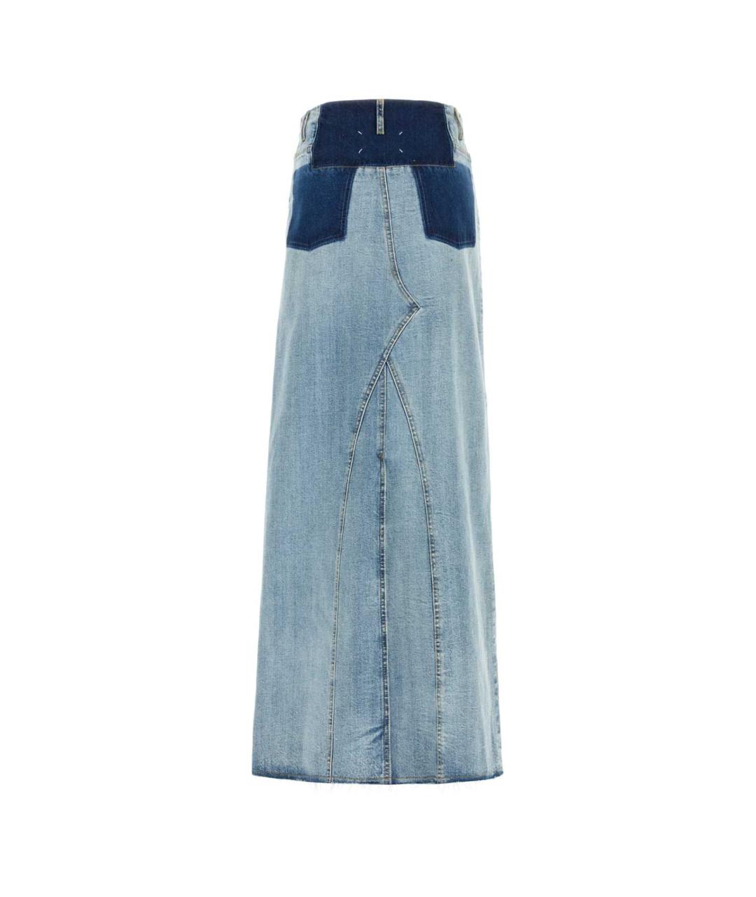MAISON MARGIELA Голубая хлопковая юбка макси, фото 2