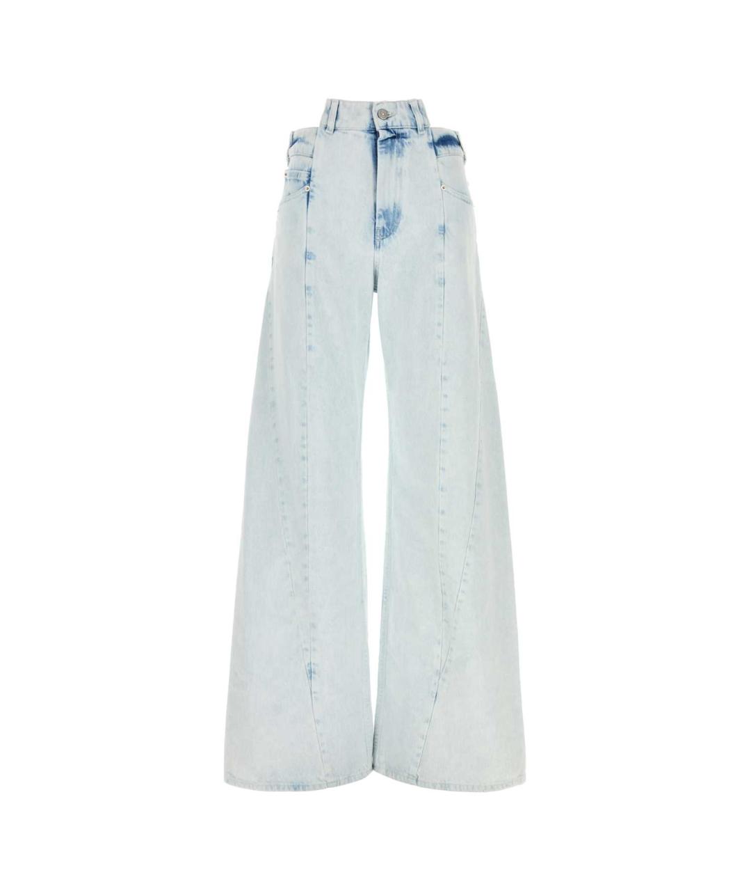 MAISON MARGIELA Голубые хлопковые прямые джинсы, фото 1