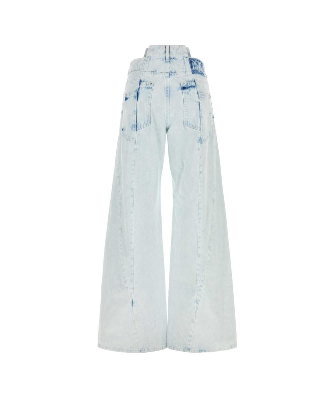 MAISON MARGIELA Голубые хлопковые прямые джинсы, фото 2