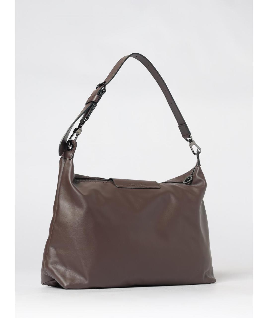 LONGCHAMP Коричневая кожаная сумка через плечо, фото 2