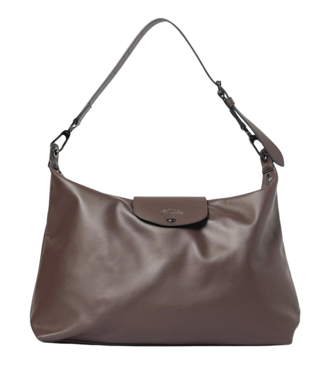 LONGCHAMP Коричневая кожаная сумка через плечо, фото 1