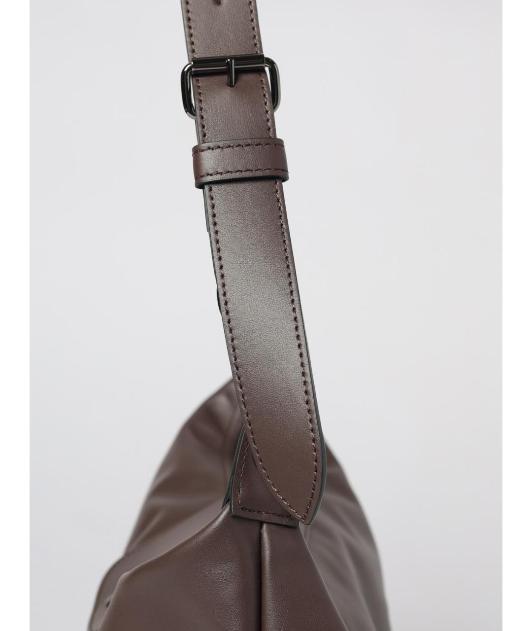 LONGCHAMP Коричневая кожаная сумка через плечо, фото 3