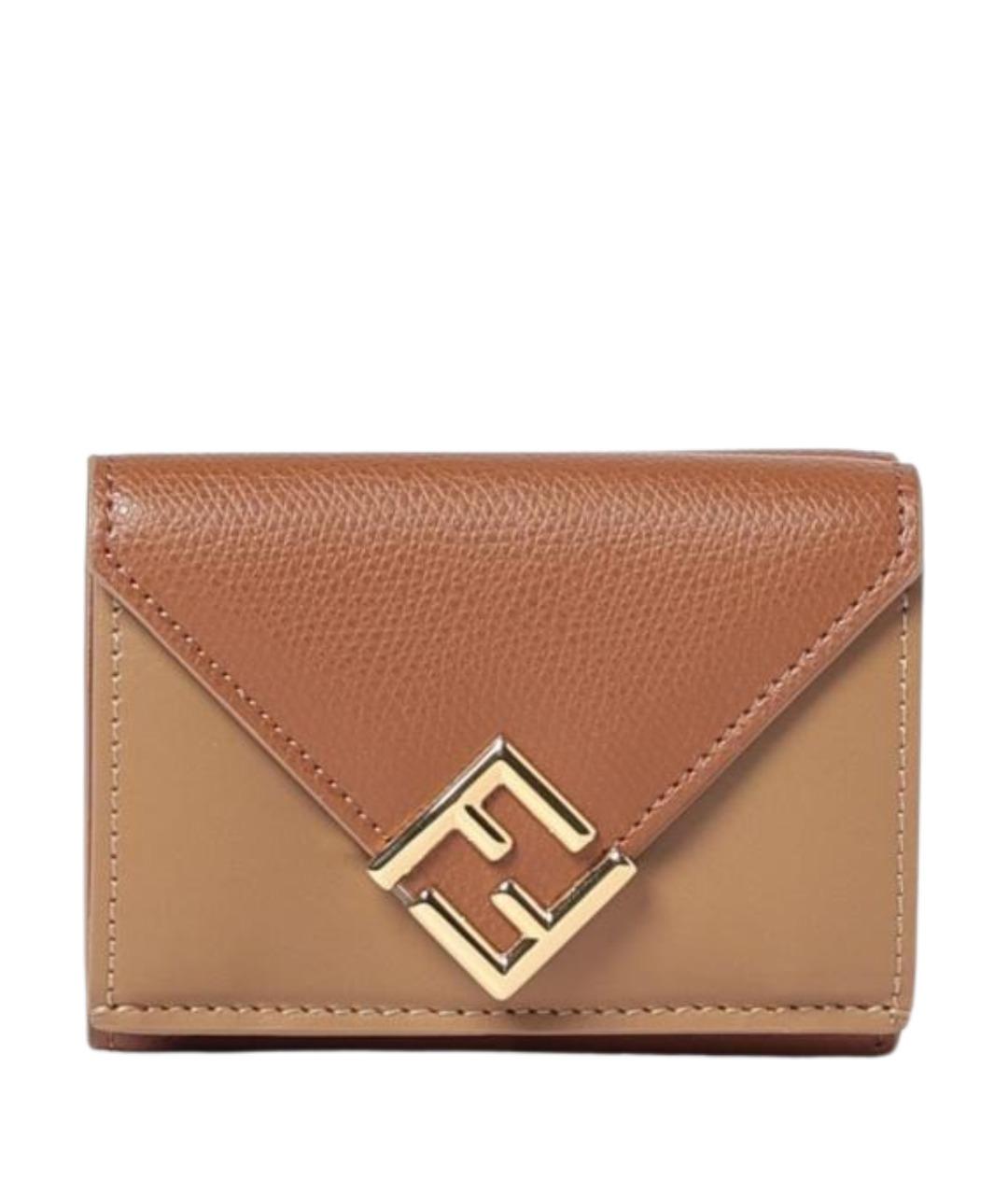 FENDI Бежевый кожаный кошелек, фото 1