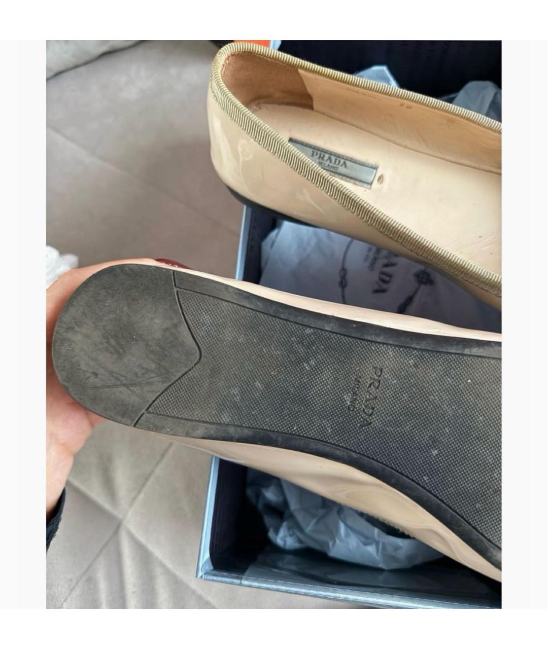 PRADA Розовые балетки из лакированной кожи, фото 4