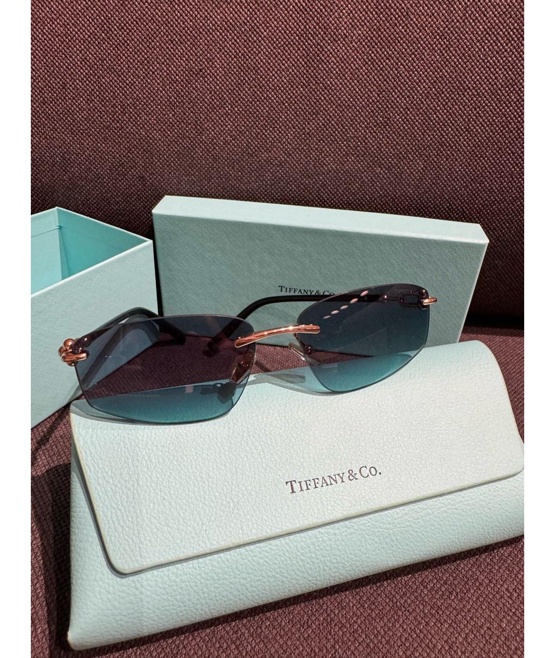 TIFFANY&CO Темно-синие металлические солнцезащитные очки, фото 6