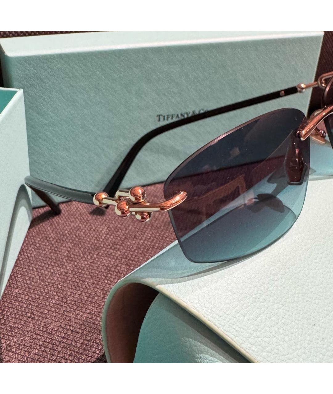 TIFFANY&CO Темно-синие металлические солнцезащитные очки, фото 3