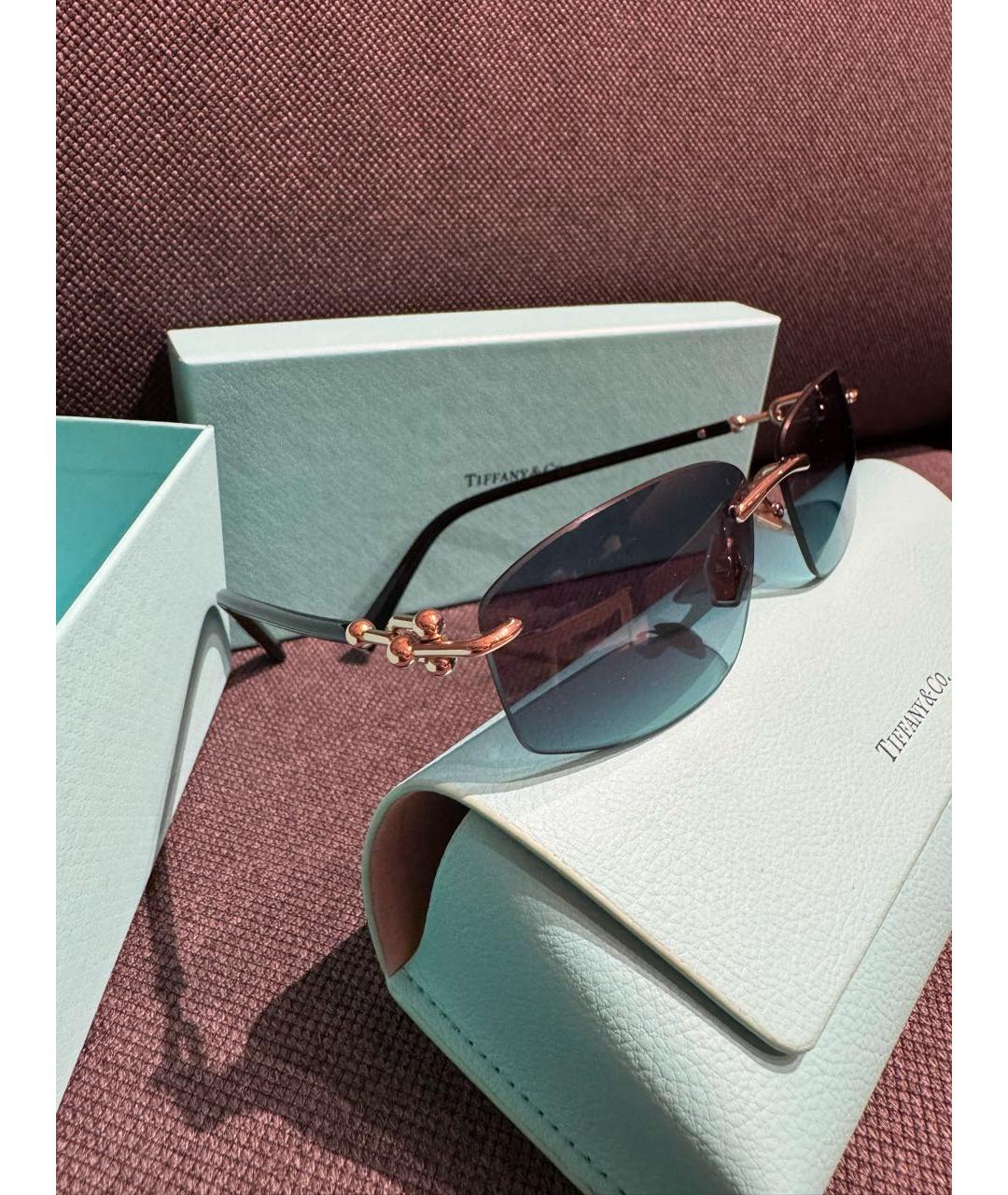 TIFFANY&CO Темно-синие металлические солнцезащитные очки, фото 2