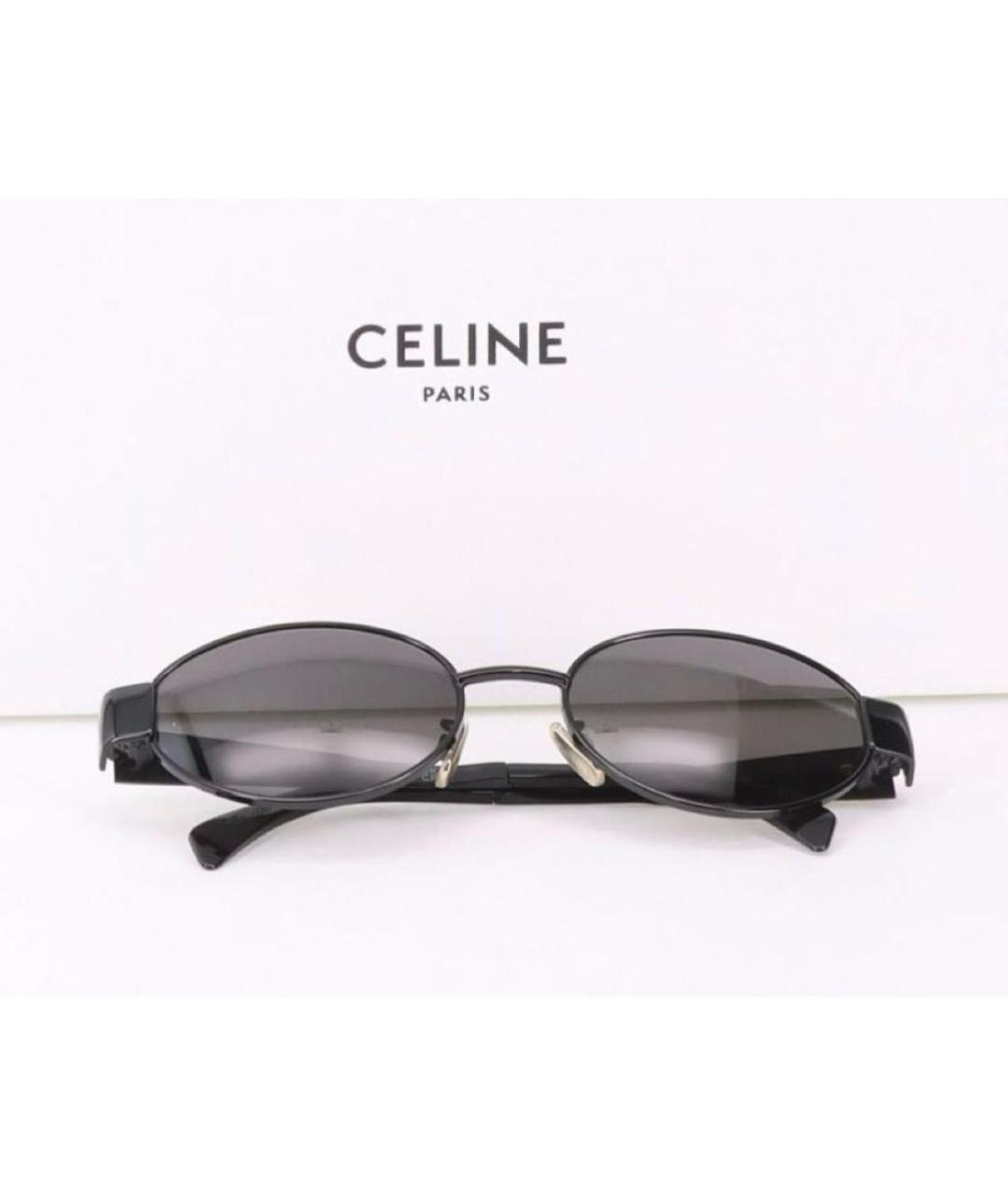 CELINE Черные металлические солнцезащитные очки, фото 8