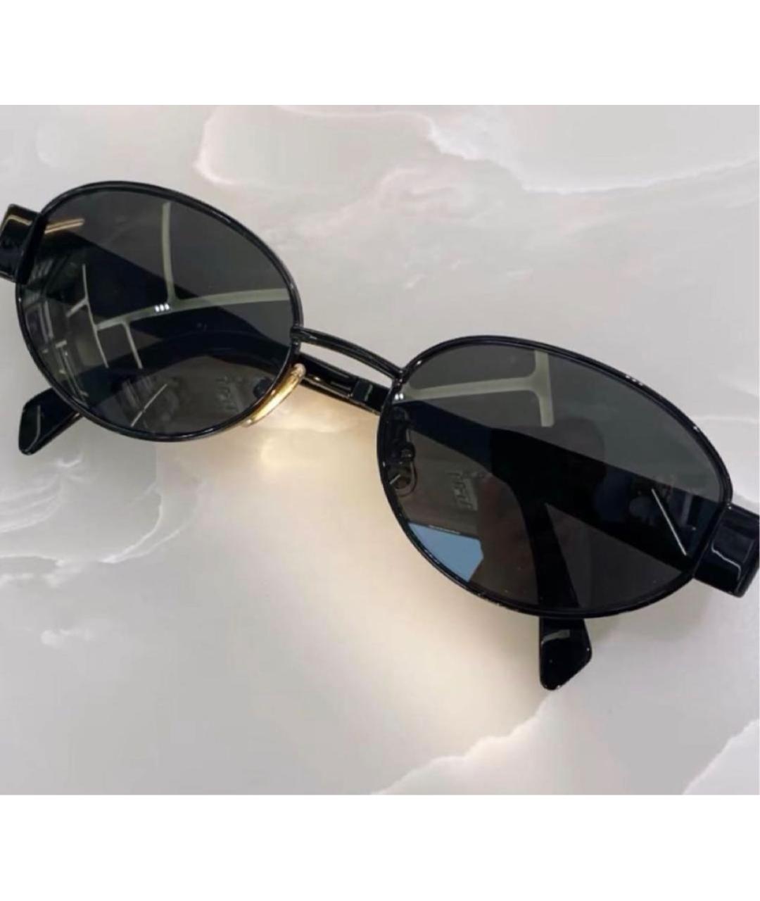 CELINE Черные металлические солнцезащитные очки, фото 5