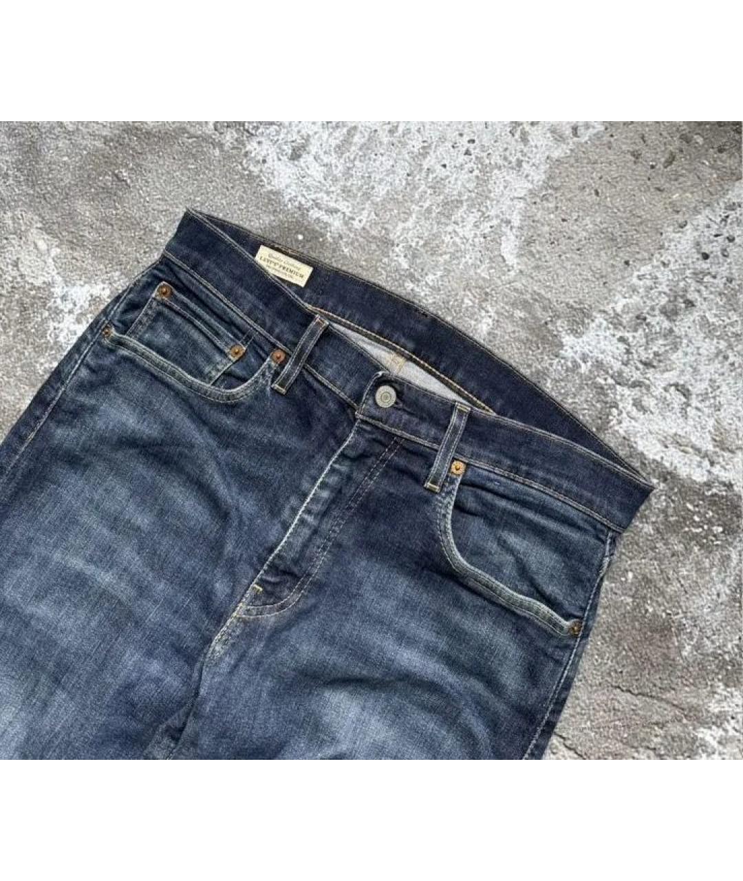 LEVI'S Синие хлопковые прямые джинсы, фото 4