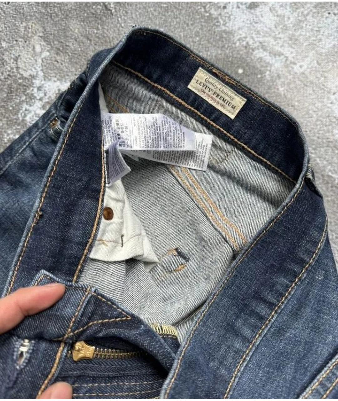 LEVI'S Синие хлопковые прямые джинсы, фото 5
