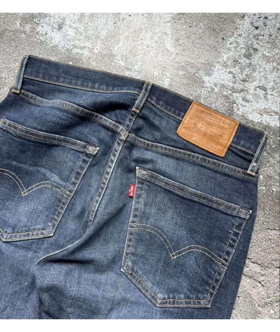 LEVI'S Синие хлопковые прямые джинсы, фото 3