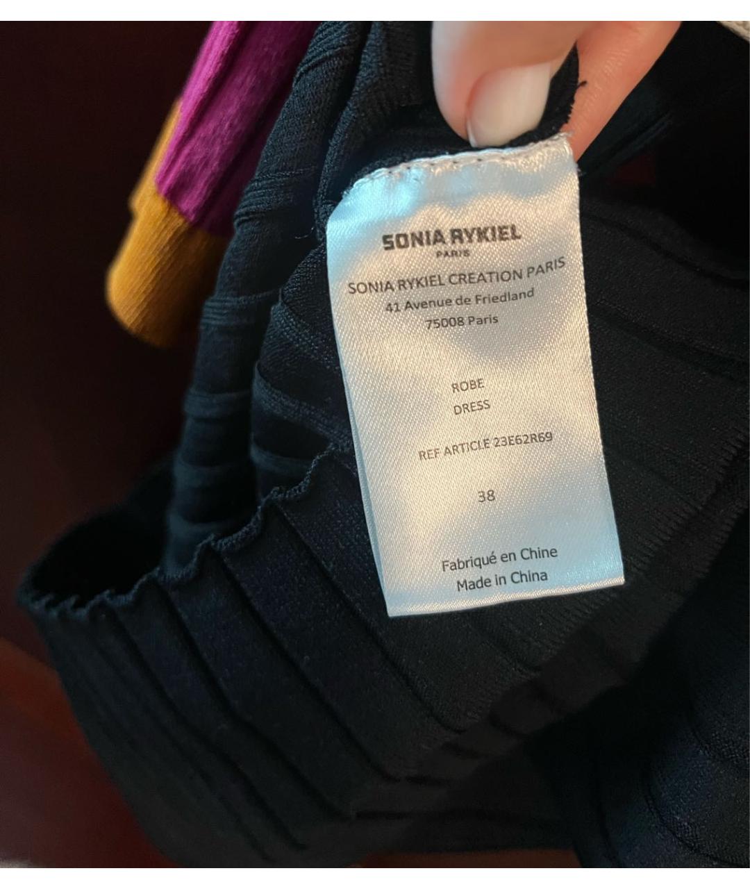SONIA RYKIEL Черное вискозное повседневное платье, фото 5
