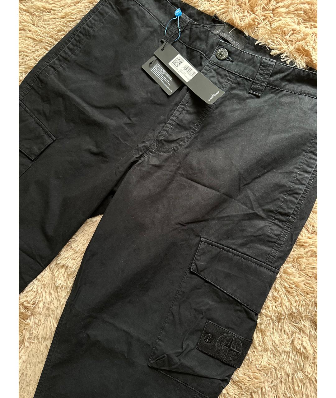 STONE ISLAND Темно-синие хлопковые повседневные брюки, фото 2