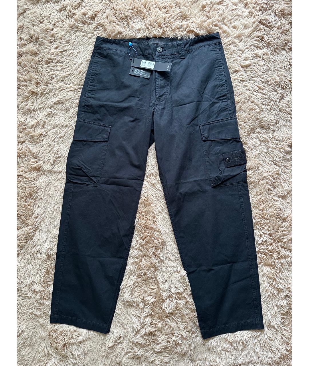 STONE ISLAND Темно-синие хлопковые повседневные брюки, фото 8