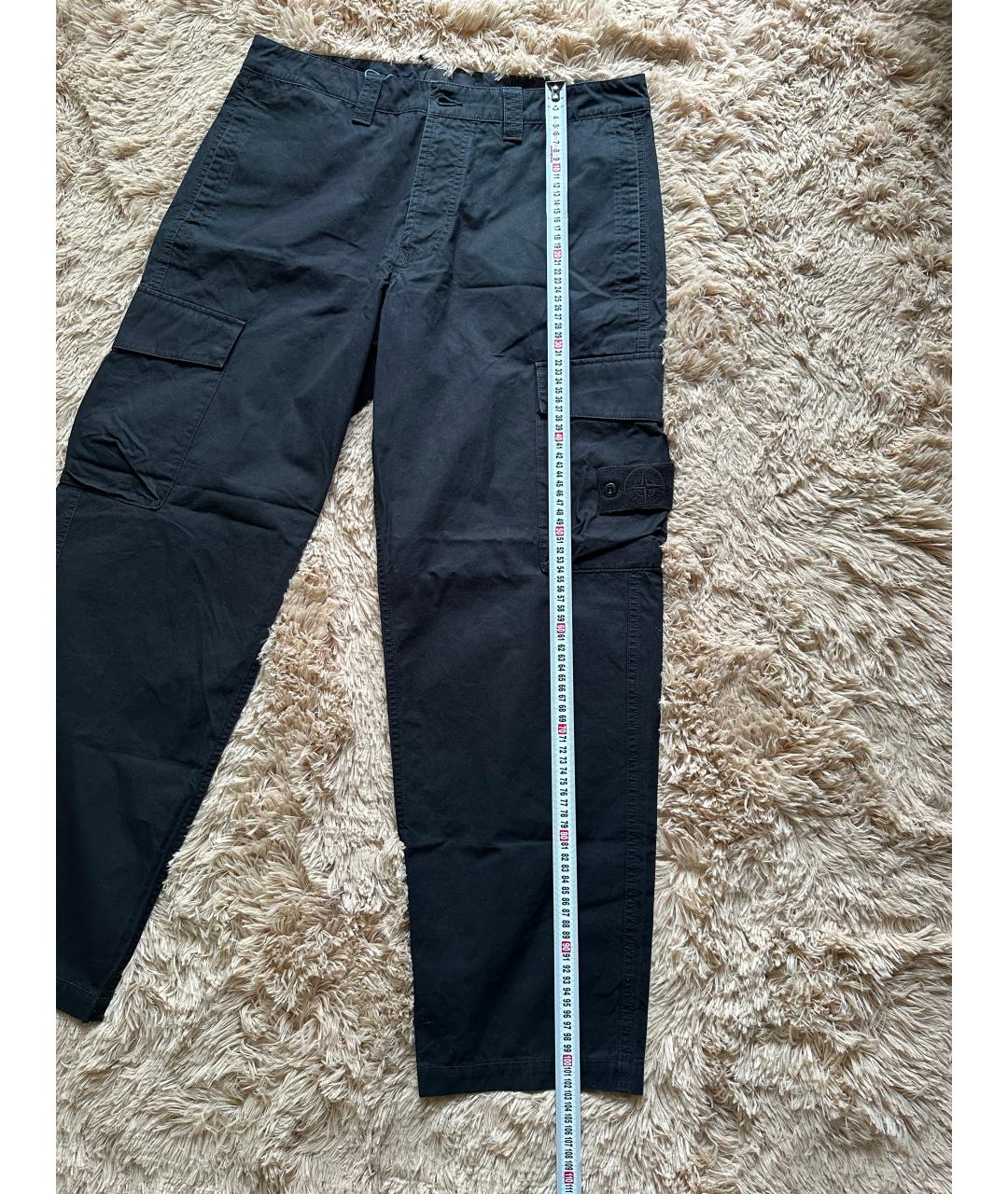 STONE ISLAND Темно-синие хлопковые повседневные брюки, фото 6