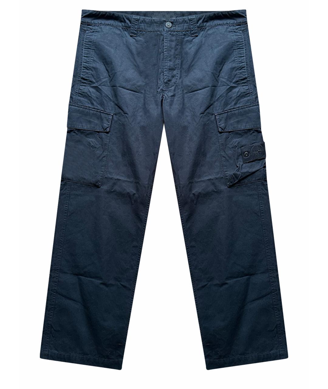 STONE ISLAND Темно-синие хлопковые повседневные брюки, фото 1