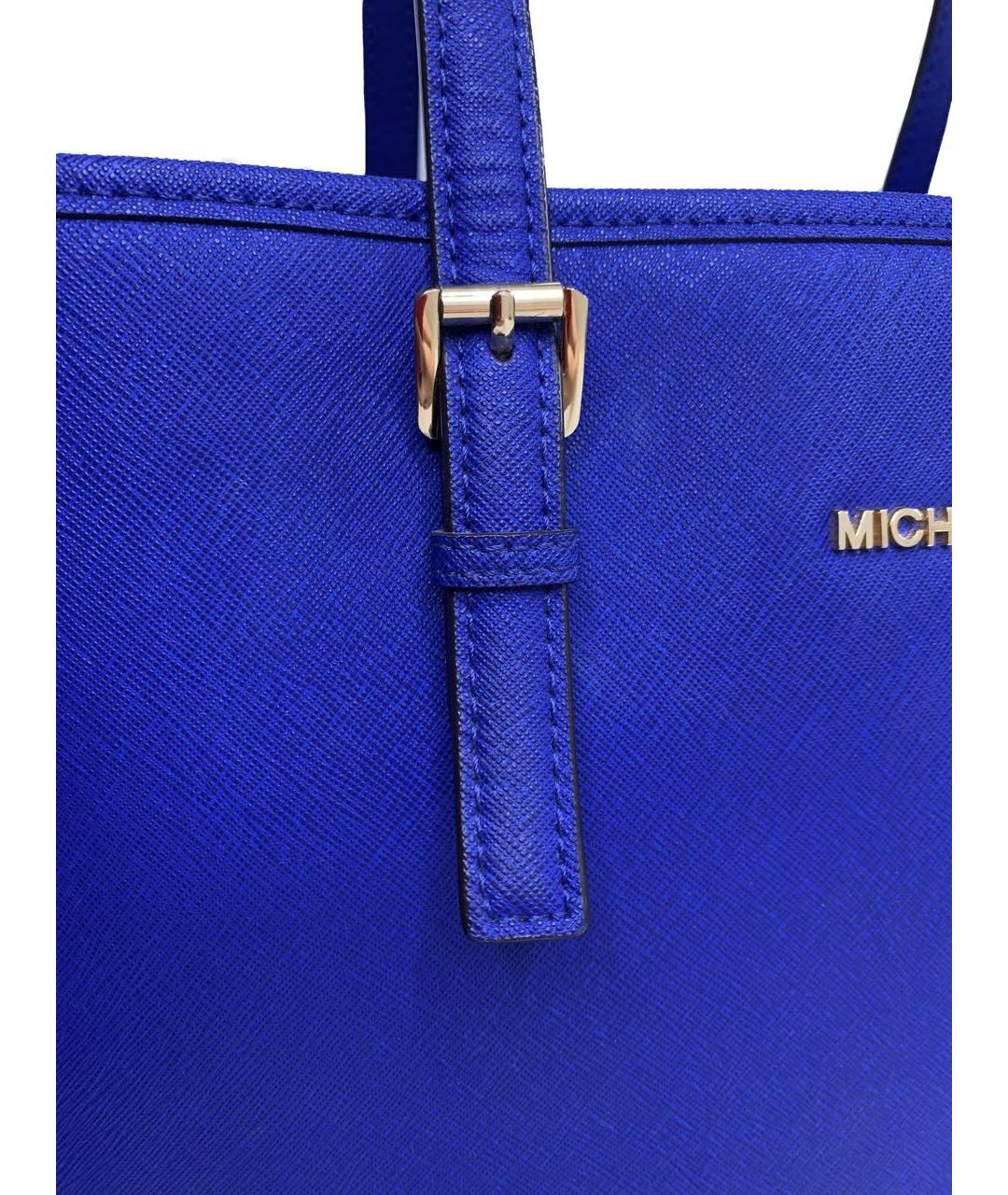 MICHAEL KORS Синяя кожаная сумка тоут, фото 6
