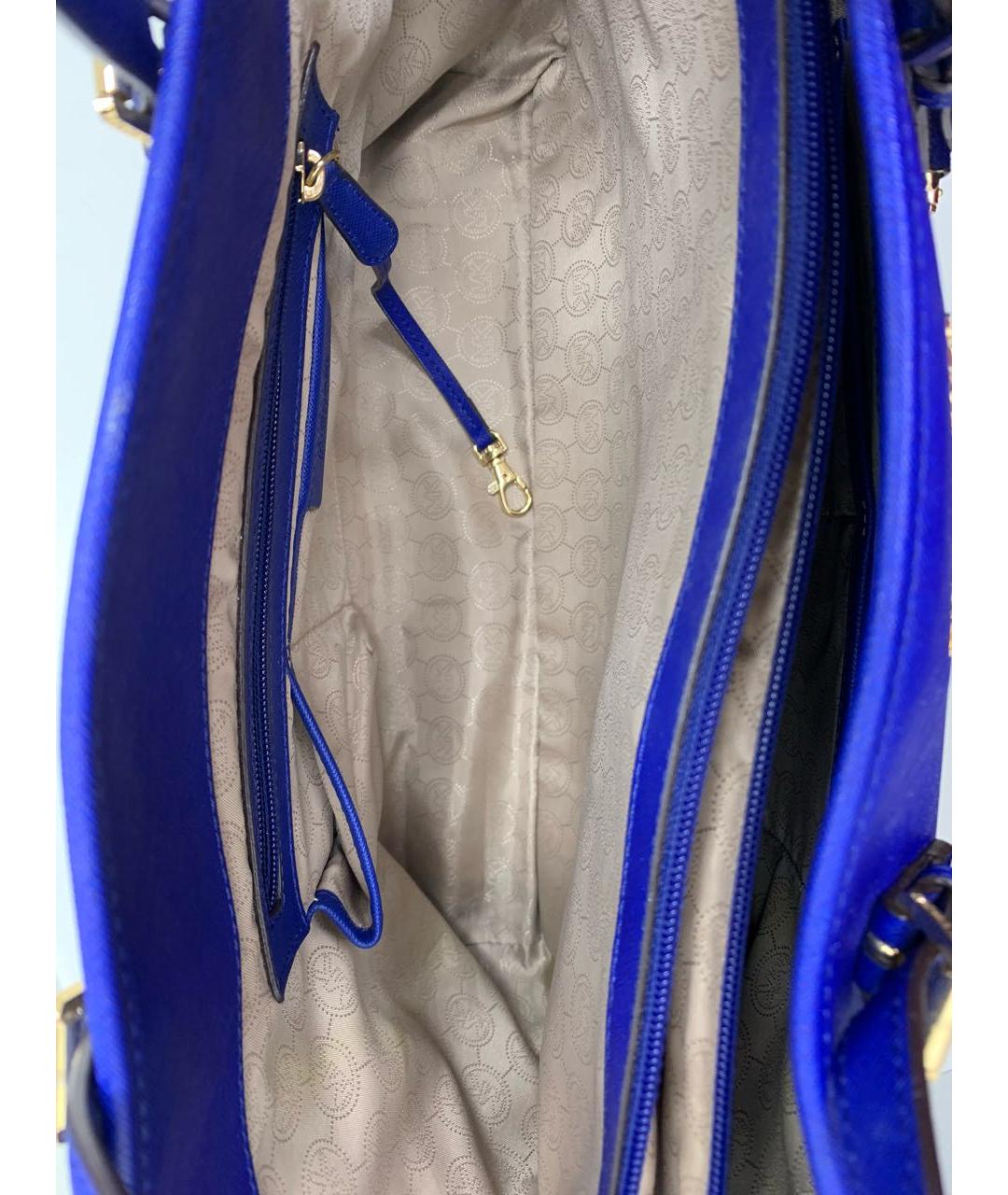 MICHAEL KORS Синяя кожаная сумка тоут, фото 8
